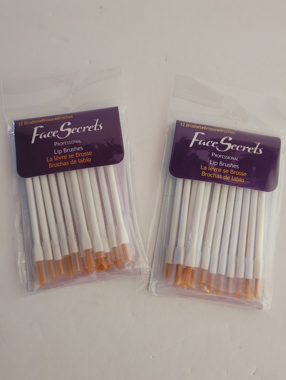 Face Secrets Lip Brushes 2 Packs 24 Brushes New